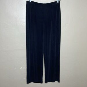 CHICO’S Travelers Pants Black Liquid Knit Pull-On Elastic Waist Size 1 (8)